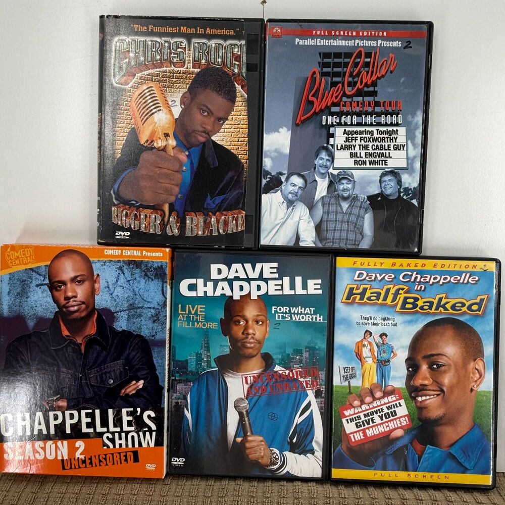 Dave Chappelle Comedy DVD Lot Chris Rock Blue Collar Show Uncensored